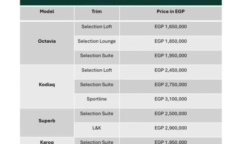 “كيان-إيجيبت”-:-تخفيضات-هائلفة-على-سيارات-سكودا-المتاحة-في-السوق-المحلي
